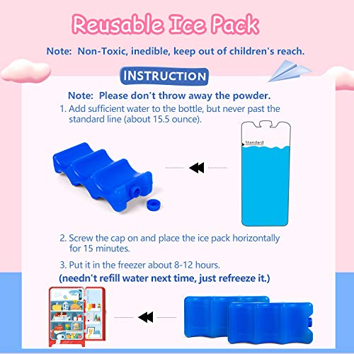 Luxja Reusable Ice Packs for Breastmilk Storage (Pack of 2), Breastmilk