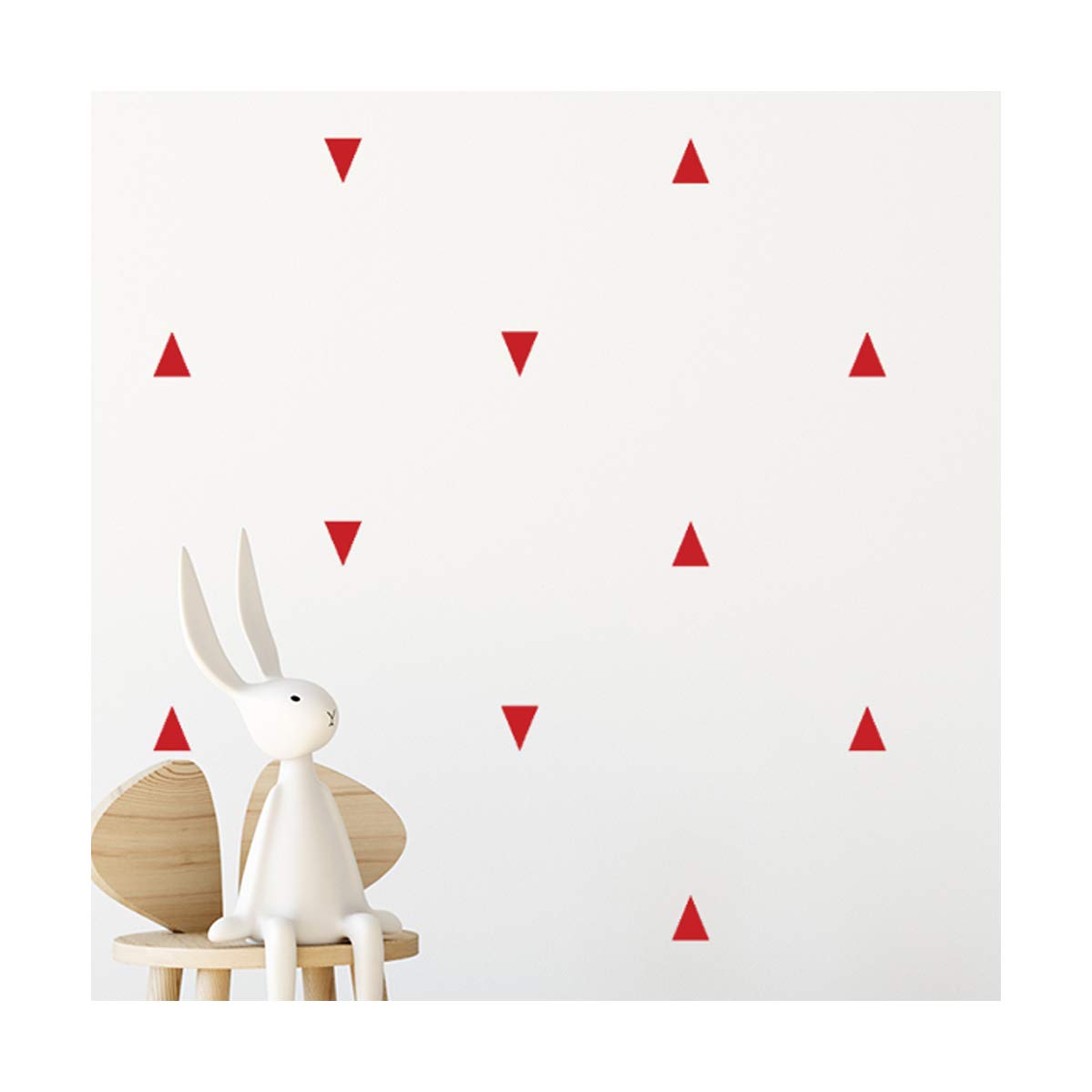 StickerDeen | Trendy Tall Triangle Pattern Style Shape Decoration Removable Window, Furniture, Nursery Wall Art Vinyl Decal Stickers Gift | (Pack 160) (Red)