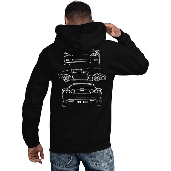 Corvette C7 Z06 Hoodie - Black Custom Car Meet Pullover Sweatshirt For Men & Women - View #7