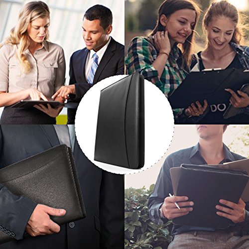 AHGXG Padfolio Portfolio with Letter-Sized Notepad, Business Zippered Portfolio Binder Interview Resume Document Organizer, Internal Holders For iPad/Tablet (up to 10.1"), Phone & Business Cards - Thumbnail 6