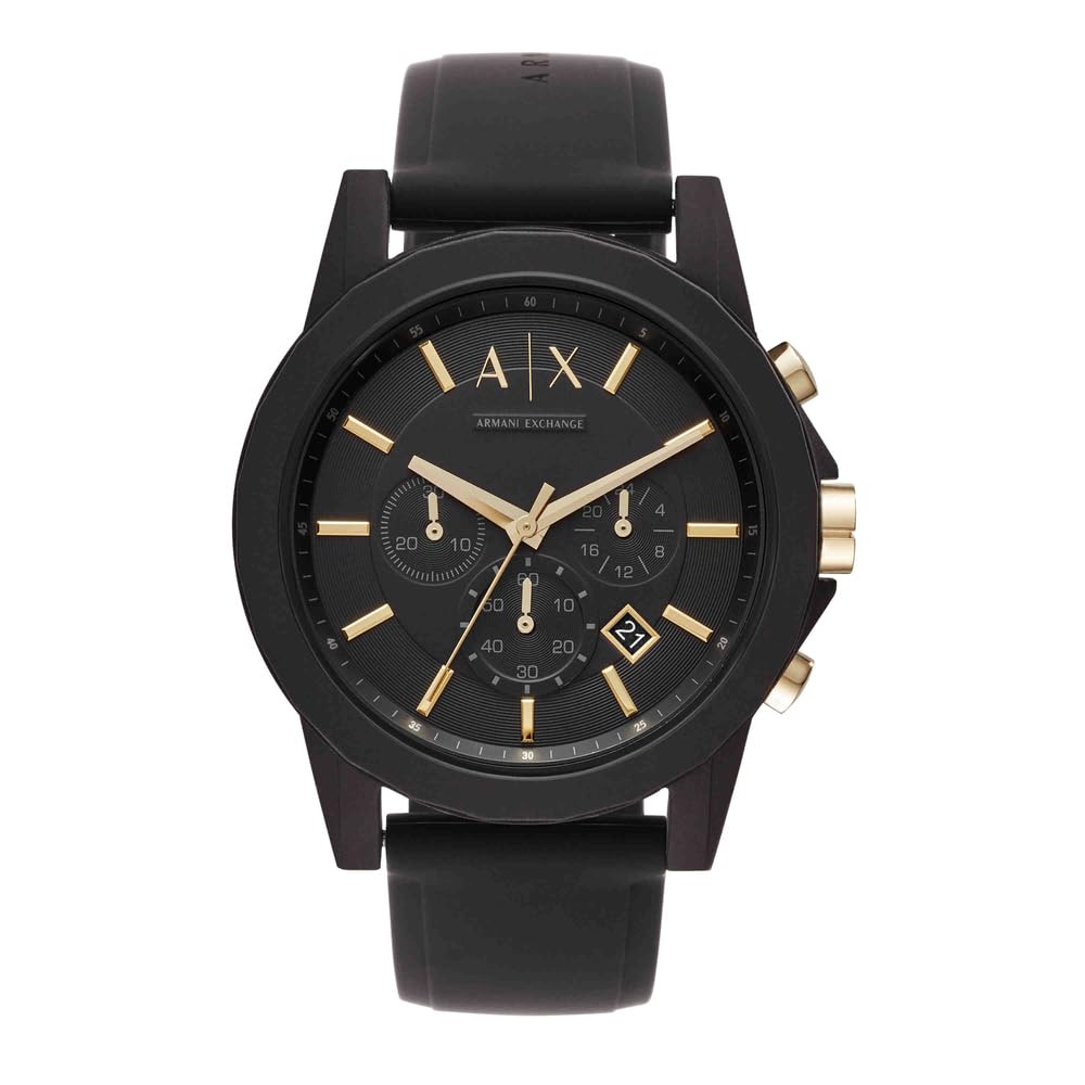Armani Exchange Watch For Men, Chronograph Movement and 45mm Case Size with Stainless steel, Leather or Silicone strap