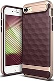 iPhone 8 Case / iPhone 7 Case Caseology [Parallax Series] Slim Protective Dual Layer Textured Cover Secure Grip Geometric Design for Apple iPhone 8 (2017) / iPhone 7 (2016) - Burgundy / Rose Gold