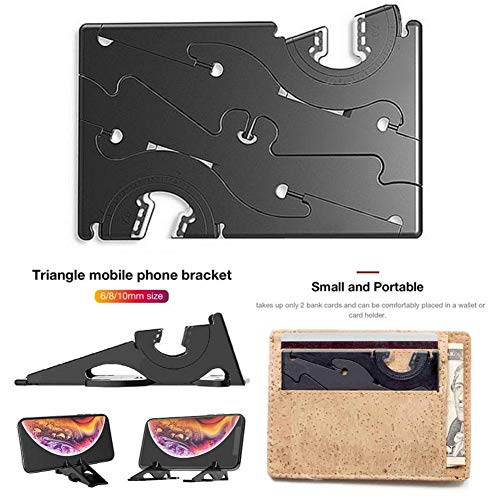 S WIDEN ELECTRIC Folding Stand for Phone, Phone Holder Desk Adjustable, Phone Tablet Stand, Universal Portable Pocket-Sized Plastic Phone Desktop Holder Mount, Three-Legged Bracket Card-Type Stand