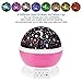 YHMAE Music Night Light Projector Lamp Baby Star Projector 360 Degree Rotating 9 Multicolor Changing with Rechargeable Battery,12 Soft Light Music for Relax and Sleep (Pink)