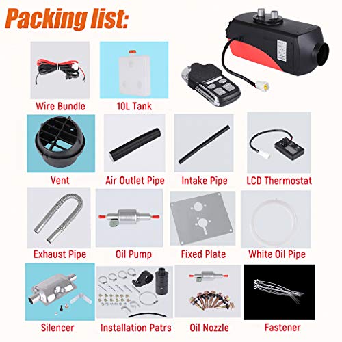 Air Diesel Heater Parking Heater - LCD Display 5KW 12V For Trucks Boat Car Trailer,Applicable to: various diesel mechanical vehicles such as cars, buses, RVs, trucks, engineering vehicles, etc.