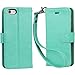 Arae Case for iPhone 6s / iPhone 6, Premium PU Leather Wallet case [Wrist Strap] Flip Folio [Kickstand Feature] with ID&Credit Card Pockets for iPhone 6s / 6 4.7 inch (Green)