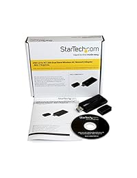 Adaptador de red de CA inalámbrico de correa dual StarTech, Negro