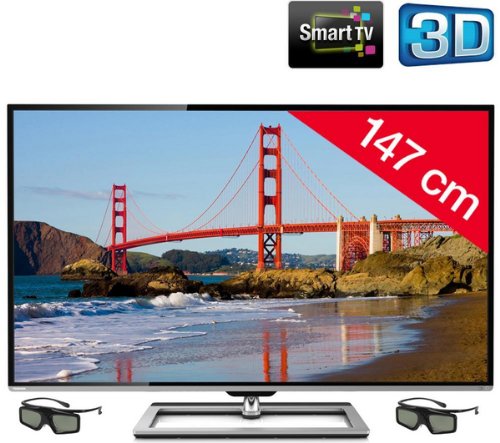 Toshiba 58L7365 - 58" L7 Series 3D LED-backlit LCD TV - Smart TV - 1080p (FullHD) - edge-lit - silver, gloss black + SVC1116/10 Cleaning Kit