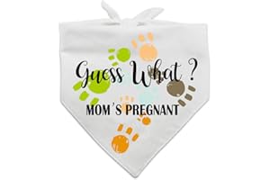 YROVWENQ Family Kitchen My Mom is Pregnant Announcement Dog Bandana, Gender Reveal Photo Prop Pet Scarf Decorations Accessories, Pet Scarves Dog Lovers Owner Gift