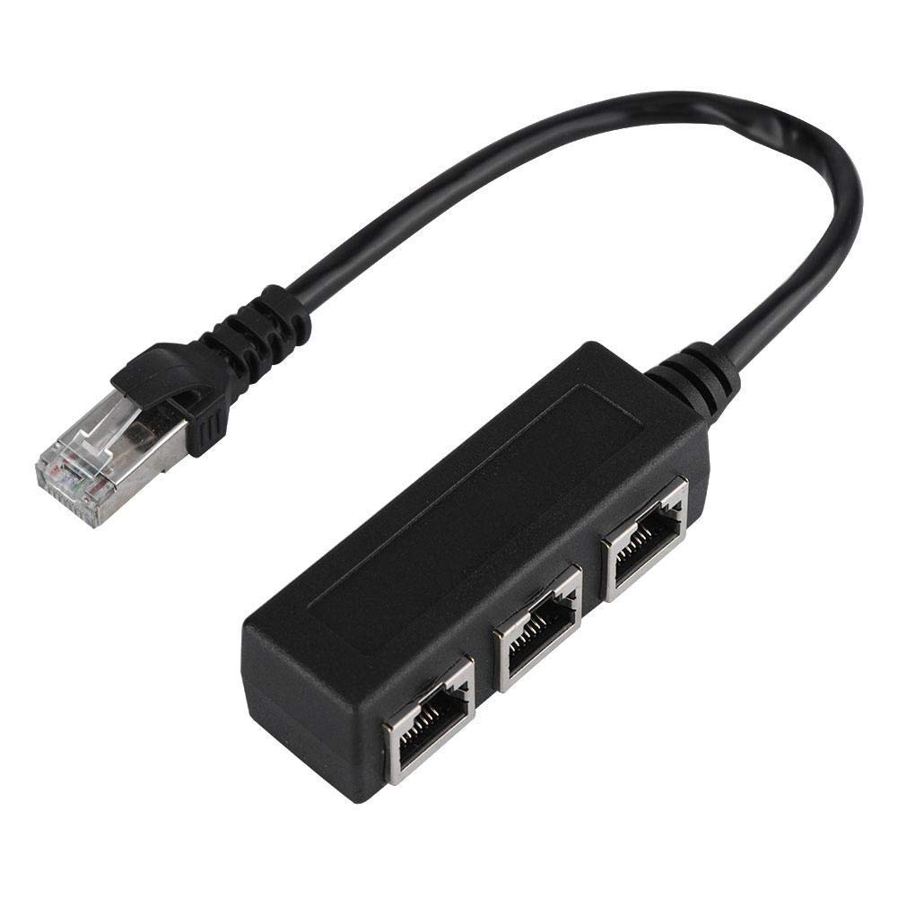 Ethernet Cable Adapter, 1 Male To 3 Female Port Transfer Connecter Splitter Ethernet Extension Cord, for Connectted Into a Longer Cable