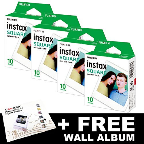 Fujifilm Instax carré film Bundle Lot (40 photos) + Gratuit mural Album