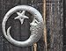 Crescent Moon with Star Wall Hanging Decorative Sculpture, Outdoor Home Decor, Handmade from Recycled Steel Barrels 15 x 15 Inches