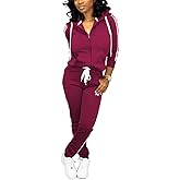 TOPSRANI Womens Two Piece Outfits Casual Sweatsuits Solid Tracksuit Jogging Sweat Suits Matching Jogger Hoodie Pants Set