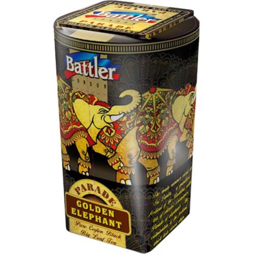 BATTLER Schwarzer Ceylon Tee Golden Elephant lose 100g Metalldose Schwarztee (10)