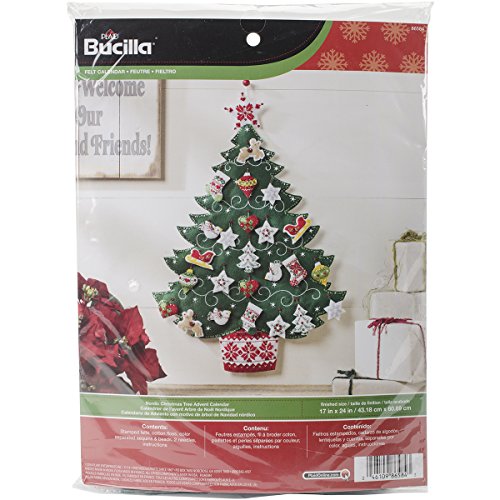 Bucilla Felt Applique Advent Calendar Kit, 17 by 24-Inch, 86584 Nordic Tree