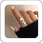 Iaceble Minimalist Gold Dome Chunky Ring Polished Adjustable Ring Twisted Open Finger Rings Thick Adjustable Metal Ring Stackable Geometric Ring Statement Ring Jewelry for Women