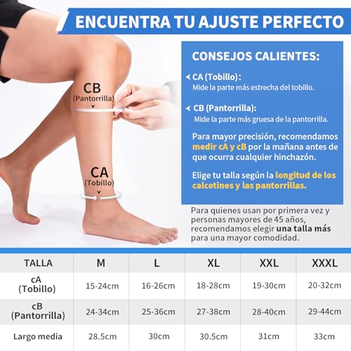 CAMBIVO Open Toe Compression Socks 20-30 mmHg, Class 2 Compression Socks for Circulation of Legs and Varicose Veins, Ideal for Travel, Work and Daily Use