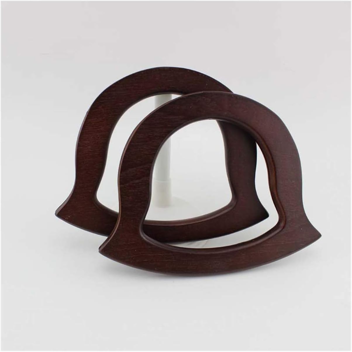Ownstyle Christmas Bell Shape Brown Color Hand Made Bag Purse Wood Handle Wooden Bag Handles
