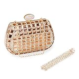 ECOSUSI Womens Dazzling Rhinestone Clutch Evening Bags Fashion Purse Girl's Handbags Gold