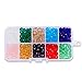 SROMAY 300Pcs 8mm Briolette Faceted Crystal Glass Beads for Jewelry Making Findings Assorted Colors with Bead Container
