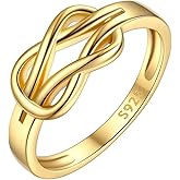 ChicSilver Gold Plated Promise Ring 925 Sterling Silver Gold Plated Rings Love Knot Ring for Womens Promise Ring