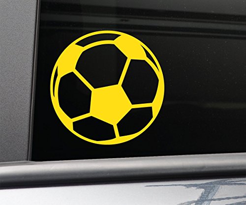 Soccer Ball Vinyl Decal Laptop Car Truck Bumper Window Sticker - Yellow