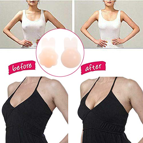 Rusilay Nipple Cover Sticker Magic Shape Tape Women Invisible Brassy Breast Bra,Waterproof Nipple Cover Reusable Breast Petal Nipple Pads,Invisible Chest Pad for Cleavage Wrinkle Prevention (B)