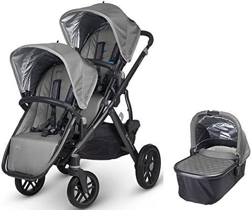 UPPAbaby 2017 0317-PAS Pascal VISTA Double Stroller Kit with Bassinet - Grey/Carbon
