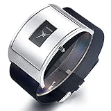 Casual Silver Watches for Men Women Fashion Design Wrist Watch & Unique Cool Analog Watch with Comfortable Cloth Band