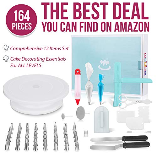image for Ultimate Cake Decorating Supplies 164 Pcs by MERRI | Baking Supplies K