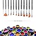 Paint Brush Set, 12Pcs Professional Paint Brushes for Acrylic Painting, Water Color Paintbrushes for Kids, Easter Egg Painting Brush, Halloween Face Paint Brush, Fan Round Pointed Tip Brush - Black