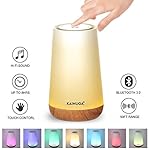 Touch Control Table Lamp, Kainuoa Led Smart Touch Lamp with Bluetooth Speaker Control Night Light and Dimmable Color Control LED Light Bedside Lamp for Women Teens Kids Children Sleeping Aid