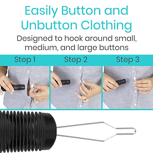 Vive Button Hook with Zipper Pull Dressing Helper for Arthritis One