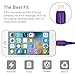 BEISTE Lightning USB Charger and Sync Cable, Luminous Flowing EL Light Cable (2.6 Feet & High Speed) for iPhone 6, 6 Plus, iPhone 7, 7 Plus, iPhone 5s, iPad - Purple
