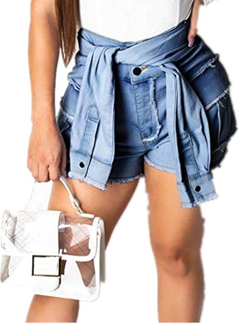 high waisted denim shorts amazon