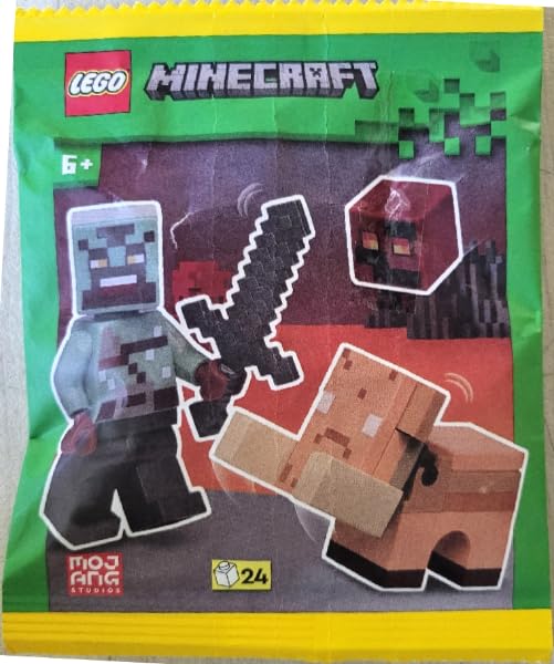 LEGO Minecraft Orc Warrior Minifigure with Baby Hoglin and Magma Cube - Ages 6
