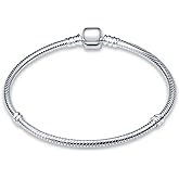KUNSIR Snake Chain Charm Bracelets for Charm 925 sterling silver Jewelry Bracelet Fits Any Charm Gift for Women