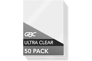 GBC Laminating Sheets, Thermal Laminating Pouches Letter Size, 10mil, HeatSeal UltraClear, 50 Pack (3200406)