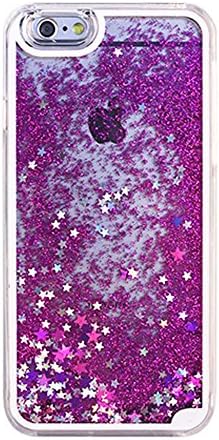 KIKO Apple iPhone 7 Plus Soft Touch Strong Heavy Duty Plastic TPU Rubber Grip Star Dust Transparent Glitter Clear Liquid Protective Case Cover for Apple iPhone 7 Plus, Purple