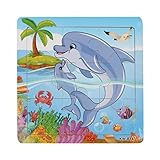 LandFox Toy,Kids Education Learning Puzzles Toys Wooden Whale Jigsaw Toys
