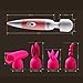 UINO Four Different Style Magic Wand Massager Attachments for Couples to Make Men P-enis Stronger or Massage Women N-ipple -- Stimulate Female C-litoris and V-agina Massager Wand Attachment(4Pcs/Set)