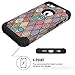 Hocase iPhone 6s Case, iPhone 6 Case, Shockproof Silicone Rubber+Hard Plastic Hybrid Full Body Protective Phone Case for iPhone 6/6s with 4.7-inch Display - Mandala Flowers/Black