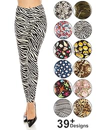 Leggings estampados de alta calidad con patrón único cepillado de mantequilla suave pantalones regulares talla grande