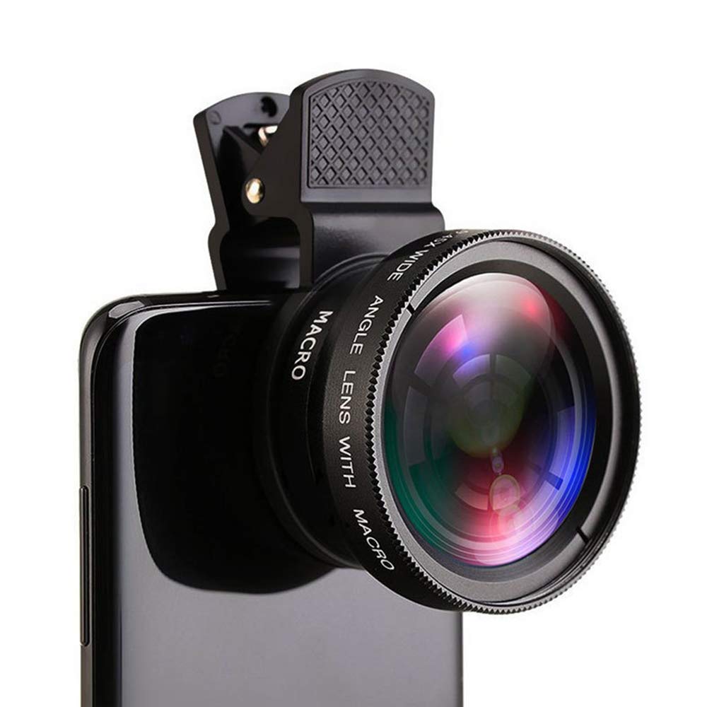 BINGXIAN Mobile Phone Lens 0.45X Wide Angle Len & 12.5X Macro HD Clip-on Camera Lens Universal for iPhone Samsung and Most of Android Smartphone