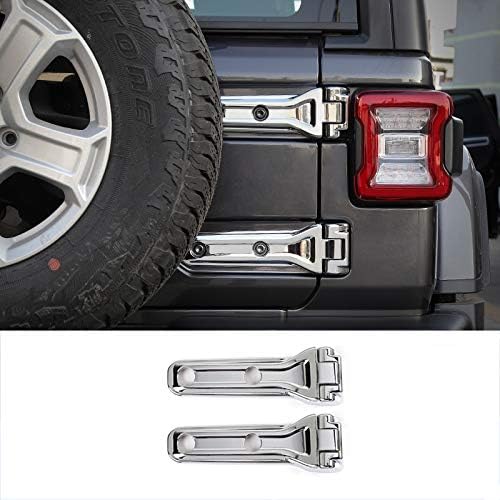 NINTE Tailgate Hinge Cover for Jeep Wrangler JL 2018 2019, ABS Chrome Rear Door Panel Trim Covers