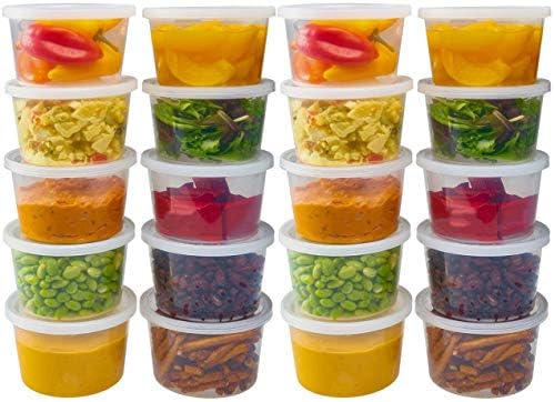 Plastic Lunch Food Storage Containers with Lids, 16oz Take Out Clear Disposable Soup Containers Leak Proof Small Round Soup Cups for Freezer Leftover Food,Meal Prep,Snacks Pack of 12
