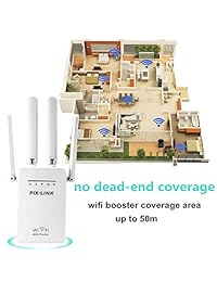 Asonway   Extensor de alcance WiFi Internet con 4 antenas externas repetidor inalámbrico 2,4 GHz de alta velocidad de hasta 300 Mbs amplio, amplificador de señal WiFi