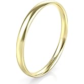10K White/Yellow/Rose Gold 2MM Round Dome Wedding Band Ring