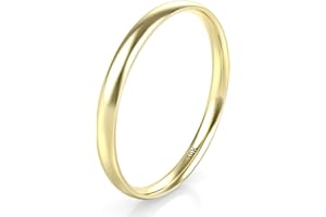 KOBELLE 10K White/Yellow/Rose Gold 2MM Round Dome Wedding Band Ring