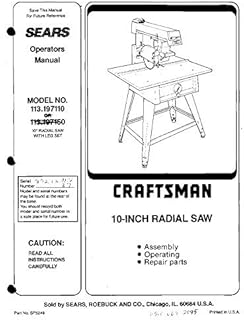 Delta Multiplex 20 A Radial Arm Saw Operator And Parts List